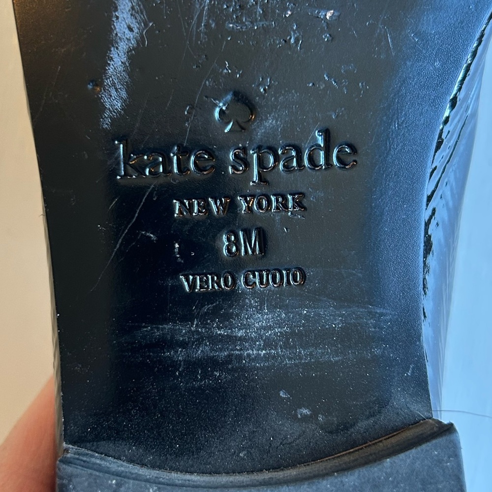 Kate Spade Genevieve Crinkle Patent Leather Black Penny Loafer - Picture 6 of 7